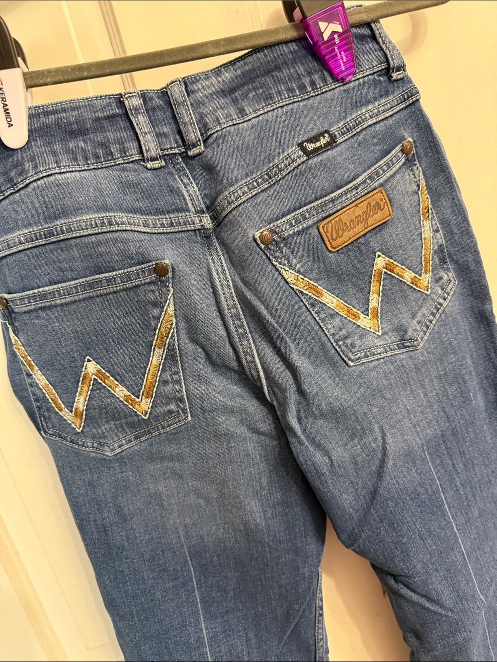 Wrangler Women's Medium Blue Bootcut Jeans with Subtle Fade